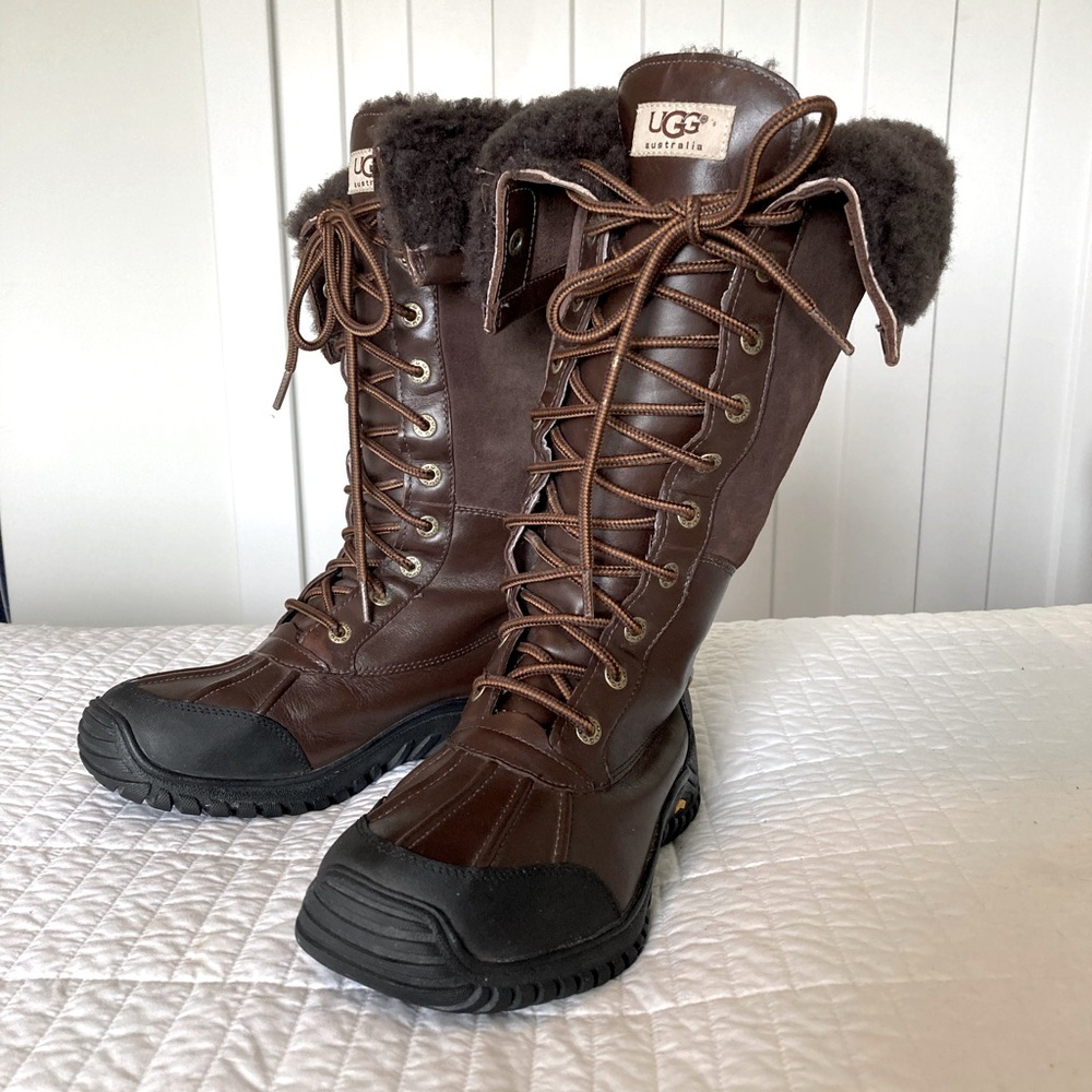 MOVING SALE!! UGG ADIRONDACK III Tall Dark Brown Shearling Snow Boots, 7.5